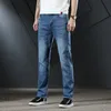 Men's Jeans Business Men Casual Straight Washed Blue Bleached Retro Stretch Comfortable Denim Trousers Male Brand Clothing 220923