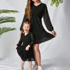 Familjsmatchande kläder Look Brodery Flower Lantern Sleeve Chiffon Dress Mother Daughter Cloths Casual Soft Dresses Holiday Wear 220924