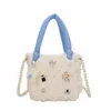 Backpacks Pearl Fashion Bag Girls DIY Woven Cotton Candy Cloud Messenger Small Purses and Handbags for Kids 220924