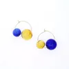 Hoop Earrings Candy Color Double Glass Balls Mini For Women 2022 Stunning Unique Korean Cool Bubbles Femme Bijoux