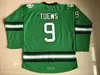 Gla Mit Mens 9 Jonathan Toews Dakota Hockey Jersey 100％ステッチエブロディーリーファイティングスーダコタカレッジホッケージャージーブラックホワイトグリーン