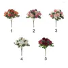 Flores decorativas Vases Bouquet Christmas Party Peony Style European Fake Flower Artificial Hydrangea seda