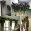 Kwiaty dekoracyjne 68 cm Symulacja sztuczna fałszywa bukiet Bukiet Wedding Wedding Garden Decor Silk Flower Vine Wall Decorations