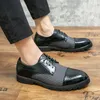 Carved brogue high-end leather shoes low-top fabric stitching luxury daily business casual men's formal shoes Large Sizes38-46