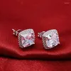 Stud Earrings Solid 925 Silver 2022 Fashion Women Jewelry Simulated CZ Small LE1097S