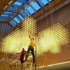 Pendant Lamps Stainless Steel Light Art LED Lights Starry Sky Suspension Exhibition Hall Engineering Home Lighting No68