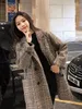 Dameswolmengsels Losse geruite wollen jas voor dames Mode Revers Slanke damesjassen Koreaanse dames herfstjas Dameskleding 220924
