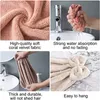 Bowknot Hanging Hand Towel Soft Dry Towels with Hoop Microfiber Coral Velvet Absorbent Super Soft Cute for Kitchen Bathroom Kids Adults 1222250