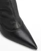 Hiver célèbre Keira femmes bottines Pop talons hauts noir en cuir verni dame bottines talon baroque robe de soirée mode butin EU35-43