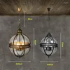 Vintage loft vardagsrum globe pendelljus fixtur retro vattent￤t dekor tr￤dg￥rd g￥rd j￤rn glas boll led e27 utomhuslampa