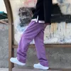 Herenjeans Japanse mannen mode paars groen losse rechte vintage casual streetwear skateboard dans denim vracht baggy broek 220923