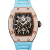 다기능 슈퍼 클론 시계 손목 고급 Richa Milles 디자이너 Tourbillon Male Personality on the Sky Star Square Dial Fashion T