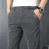 Erkek pantolon yüksek kaliteli erkekler düz uyumlu gündelik bahar iş düz streç açık gri siyah konfor erkek boyutu 38
