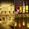 3pcs Wine Cork String Lights 20leds Bar День рождения свадебный праздник Рождество AG13 Батарея кнопка 2м