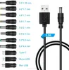 8 I 1 Universal 5V DC Power Cable Jack laddningskablar Kort USB-kabelanslutningar Adapter f￶r router Mini Fan-h￶gtalare Micro Type-C-adaptrar