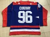 GLA MITNESS 96 Charlie Conway Jersey 2017 Team USA Mighty Ducks 영화 Ice Hockey Jersey 모든 스티치 및 자수