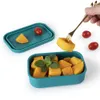 Silicone Lunch Box Set MicrowAvable Alimentos Recipiente de Compradeia Fruta Selgada de Fruta Bowls 1223170