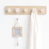 Ganchos perchero rústico montado en la pared colgador de madera para llaves decoración del hogar colgadores con forma de gancho para almacenamiento de ropa para entrada y baño