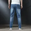 Men's Jeans Business Men Casual Straight Washed Blue Bleached Retro Stretch Comfortable Denim Trousers Male Brand Clothing 220923