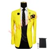 Men Suits One Button Groom Tuxedos Notch Lapel Groomsmen Wedding/Prom/Dinner Man Blazer Jacket Pants TTwo Buttonsie Vest w732