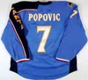 GLA Herrens vintage Atlanta Thrashers Jerseys Game slitna tr￶ja17 Ilya Kovalchuk 36 Eric Boulton 6 Ron Hainsey 7 Mark Popovic Jersey Blue Hockey