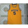 Uf wysokiej jakości Michigan Wolverines 5 Jalen Rose Jersey 25 Dwight Howard Jersey 4 Chris Webber University Mens College Basketball Jerseys