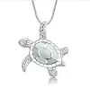 Opal Turtle Pendant Collier Silver Jewelry for Woman Fashion Fashion Coucles Colliers 14 Couleurs