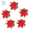 Decoratieve bloemen 2022 50 stks 21cm/16 cm/14 cm Kerstartikale glitter Poinsettia voor boomorganisaties nepbloemdecoratie