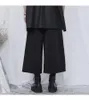 Pantaloni da uomo Nero Semplice Casual Gamba larga Grande Moda a nove gambe Casua dritta allentata