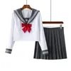 Ensembles de vêtements JK uniforme jupe Costume fabriqué au japon mode patte ligne blanc SEMBEM marin Costume étudiant écolière