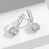 Dange oorbellen gecertificeerd 4 karaat 8 mm moissaniet diamant voor vrouwen 925 sterling zilveren rhodium plating bruiloft sieraden 2022 trend