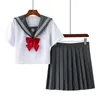 Ensembles de vêtements JK uniforme jupe Costume fabriqué au japon mode patte ligne blanc SEMBEM marin Costume étudiant écolière