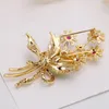 Brooches Crystal Cubic Zirconia Flower Brooch Broach Pin Women Jewelry Accessories HR04092