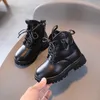 Boots Children's Pu Leather Boots 2022 Autumn Kids Anti-Slip Disual Shoes Fashion Girls Bottom Bottom Boots Size 21-30 H259 T220925