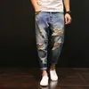 Jeans pour hommes Hommes Baggy Ripped trou denim pantalon Homme Distressed Harem Oversize 42 Hip Hop Jean court Do old Style Joggers A60504 220923