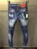 Uomini magli jeans jeans denim blu angosciate bloccanti fly patch