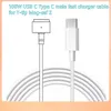 Consume electronics 100W USB C Type C male fast charging Cable for Mag-saf2 Cord Adapter for Ma-Book pro Air A1436 A1465 A1466 97W 45W 60w Charger Converter T Interface