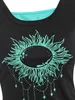 Kvinnors t-shirt avslappnad kvinnor cinched sun moon tryck 2 i 1 t shirt rund hals långärmad höst mode t skjortor kvinnliga topp streetwear t220926