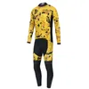 2024 Pro Mens Gold Yellow Winter Cycling Jersey Zestaw górski rower z długim rękawem Ubranie rowerowe