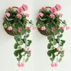 Decorative Flowers 68cm Simulation Artificial Fake Begonia Bouquet Wedding Garden Decor Silk Flower Vine Wall Home Decorations