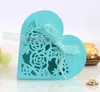 30 colori Thoughters Wedding Thoughts Borse Heart Laser Cut Paper con nastri per le scatole regalo per matrimoni