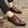 Bullock Men's Dress Shoes Luxury Embossed Italian Oxford Fashion Wing Tip Lace Up Wedding Office Dress Everyday Casual Multi- sizes38-48