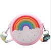 Plecaki pączki okrągłe torba crossbody dzieciak malucha dziewczyna torebka na ramię regulowana pasek wakacyjny Rainbow Printed Pocket Pack 220924