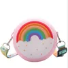 Sacs à dos Donut rond sac à bandoulière enfant en bas âge fille enfants sac à main à bandoulière sangle réglable vacances voyage arc-en-ciel imprimé poche pack 220924