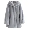 Women's Fur Mink Mid-length Imitation Velvet Jacket Young And Thin Winter All-in-one Hooded Coat