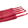 A agulhas de gancho de conjunto de tric￴ de gancho de cabe￧a ￺nica TPR Red Holdren croch￪ de silicone