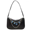 Evening Bags Luxury Designer Women Handbag 2022 Trend Armpit Bag Candy Color Butterfly Chain Female Shoulder Ladies Shopper