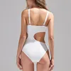 Costume da bagno da donna Body da donna Cut-out Hollow Fasciatura Anello Cinghie collegate Costume da bagno senza maniche