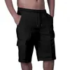 Shorts pour hommes Salopettes d'été pour hommes Pantalons de plage multi-poches en coton et lin