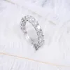 Cluster Anelli 2022 Eternity Band Anello di promessa Colore argento 4mm Cz Fidanzamento Matrimonio Per donna Uomo Dichiarazione Gioielli regalo